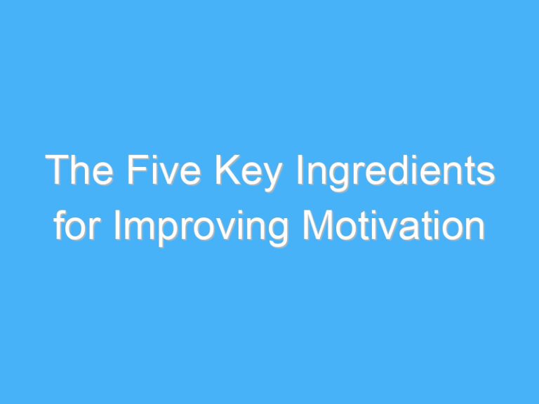 The Five Key Ingredients for Improving Motivation