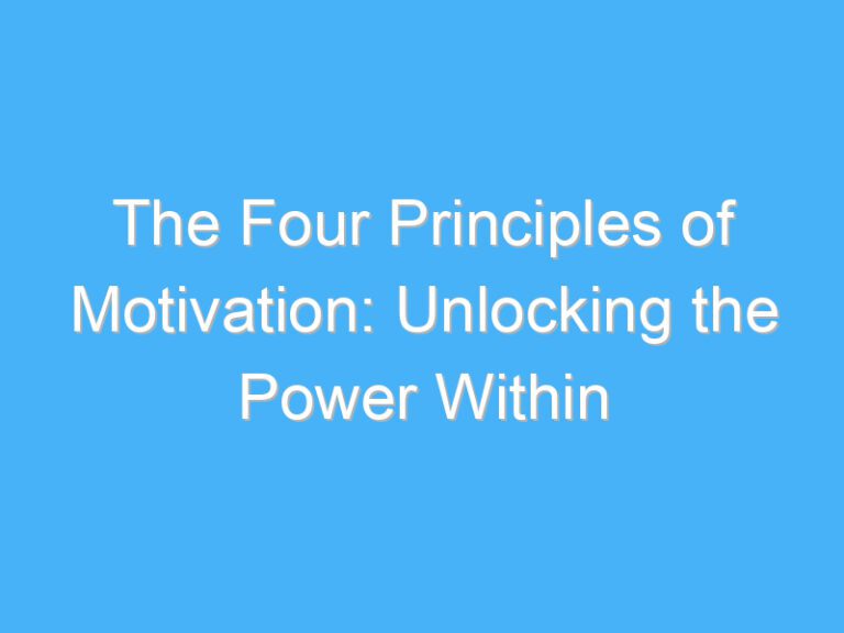 The Four Principles of Motivation: Unlocking the Power Within