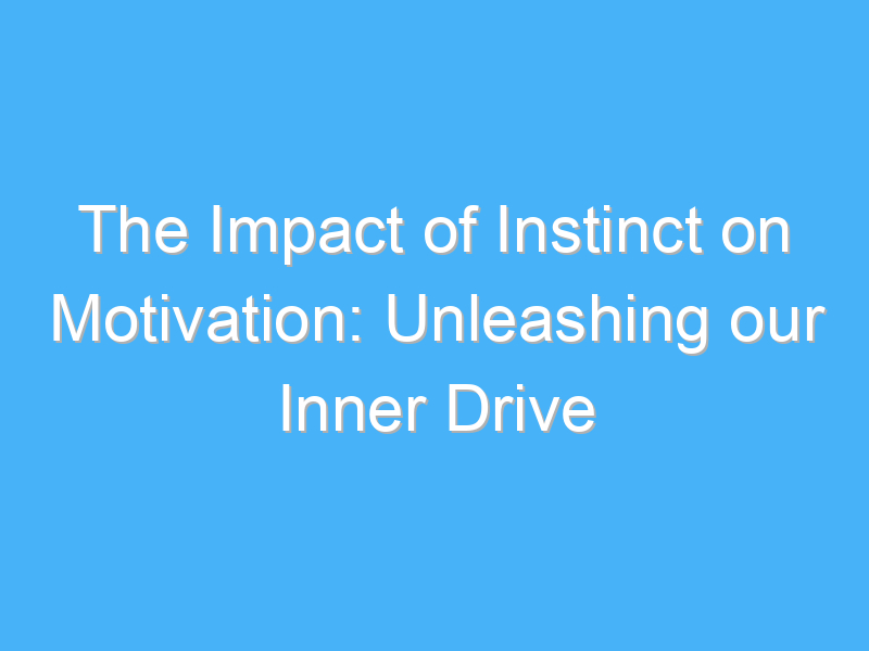 the impact of instinct on motivation unleashing our inner drive 2738 1