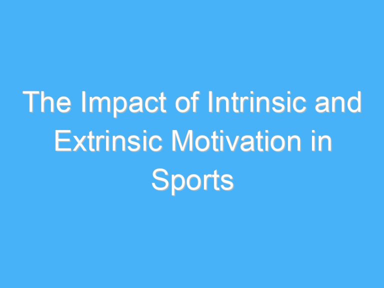 The Impact of Intrinsic and Extrinsic Motivation in Sports