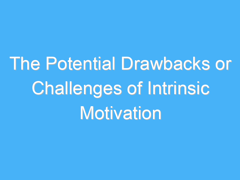 the potential drawbacks or challenges of intrinsic motivation 1914