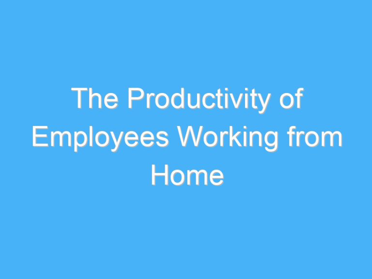 The Productivity of Employees Working from Home