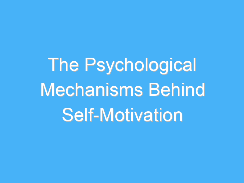 the psychological mechanisms behind self motivation 2954 1