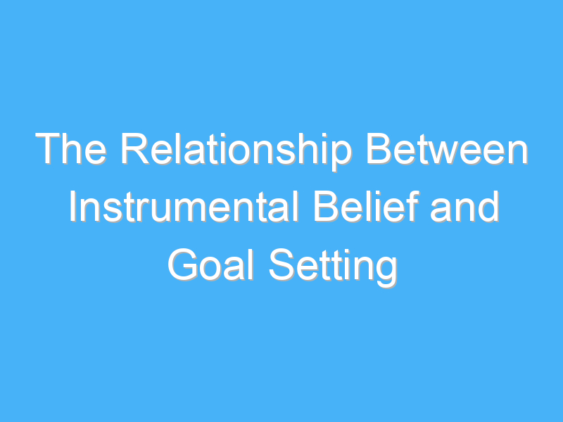 the relationship between instrumental belief and goal setting 2958