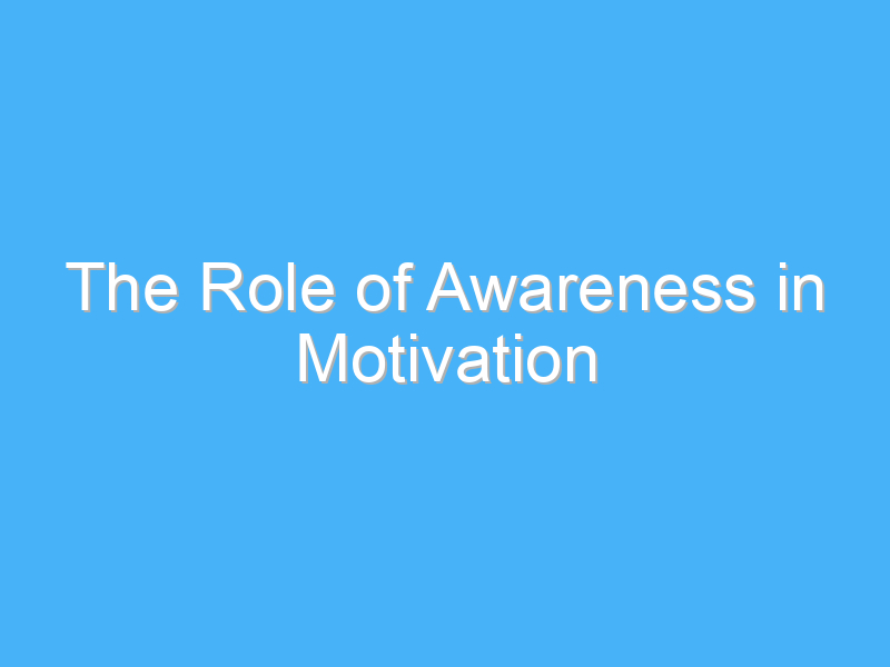 the role of awareness in motivation 1970 1