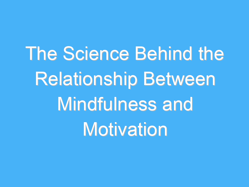 the science behind the relationship between mindfulness and motivation 1955