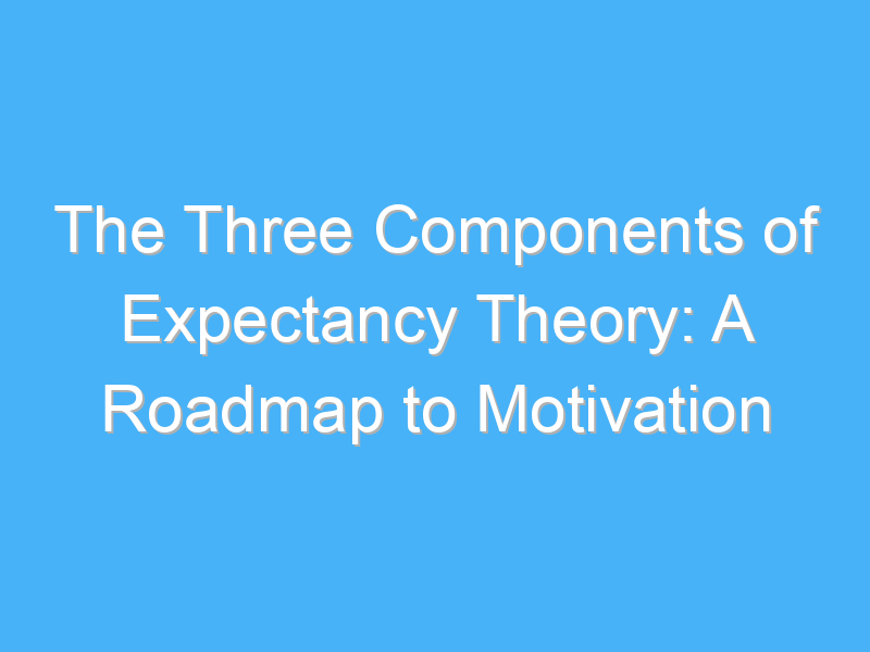 the three components of expectancy theory a roadmap to motivation 1678 3