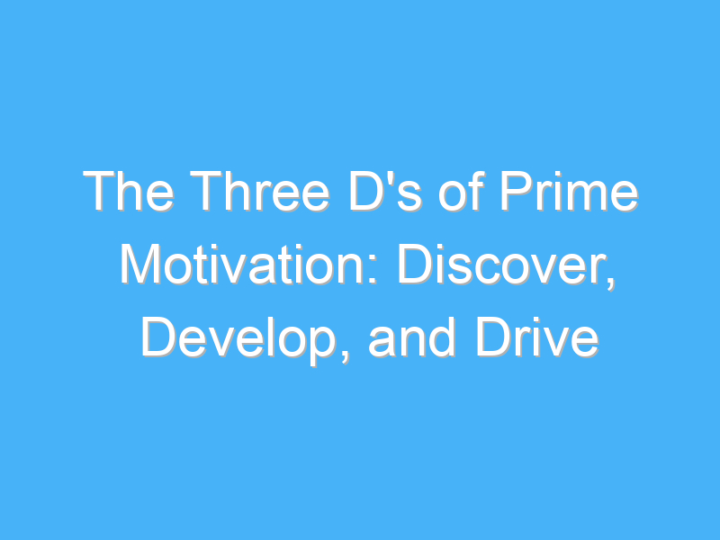 the three ds of prime motivation discover develop and drive 139