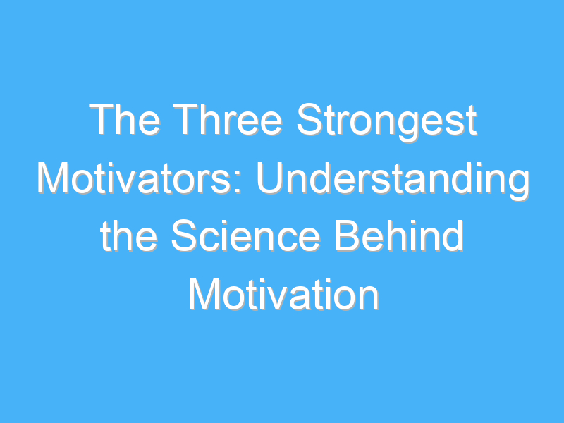 the three strongest motivators understanding the science behind motivation 356