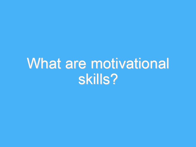 What are motivational skills?