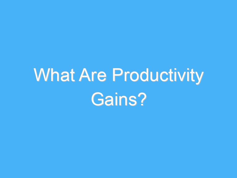 What Are Productivity Gains?