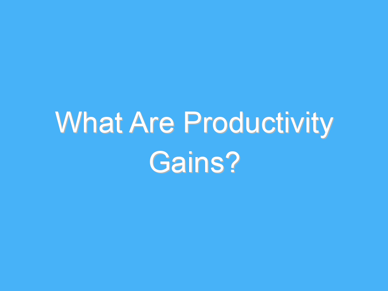 what are productivity gains 1151