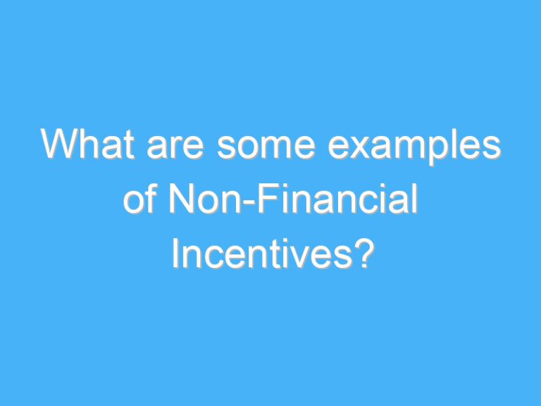 What are some examples of Non-Financial Incentives?