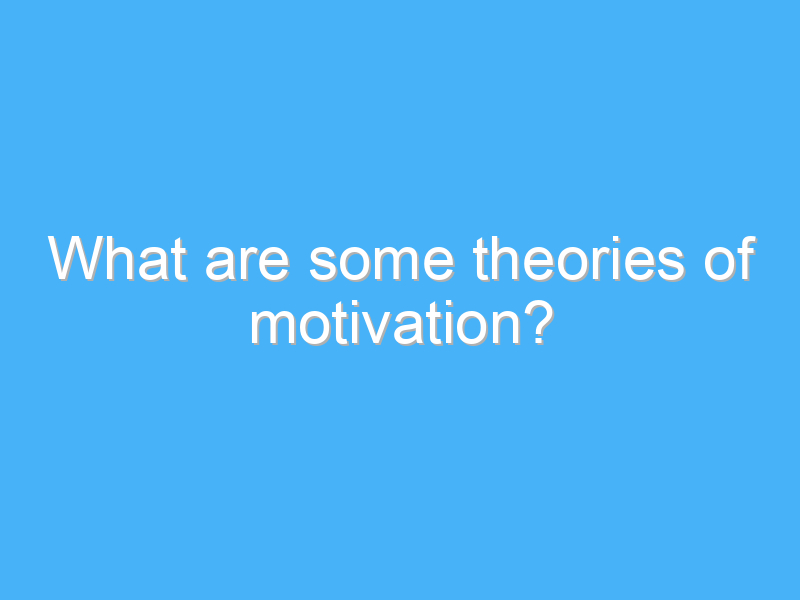 what are some theories of motivation 1761