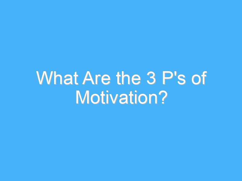 what are the 3 ps of motivation 426