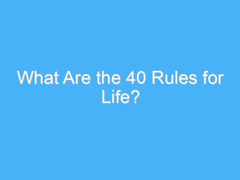 What Are the 40 Rules for Life?