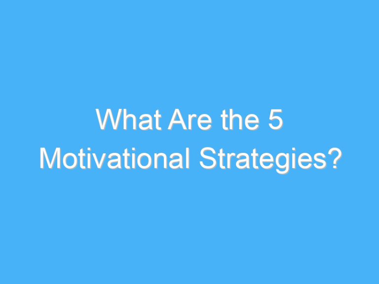What Are the 5 Motivational Strategies?