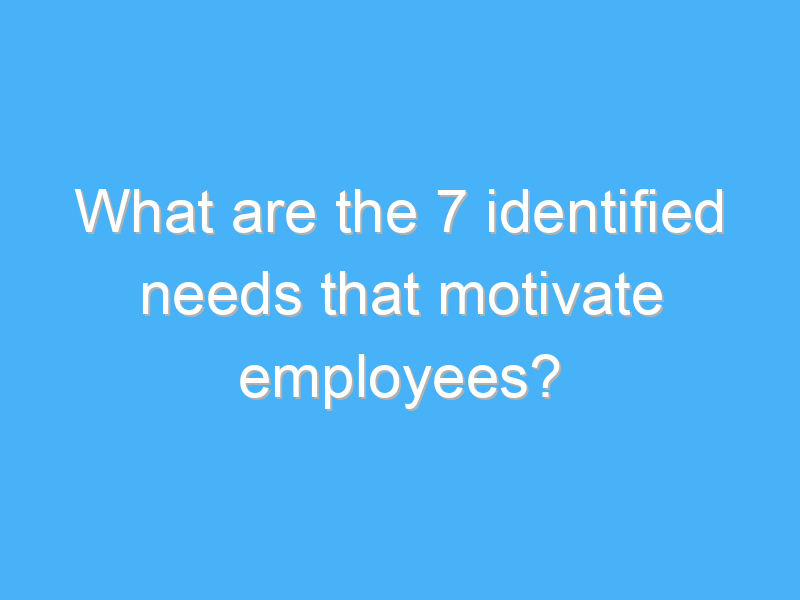what are the 7 identified needs that motivate employees 319