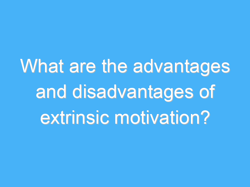 what are the advantages and disadvantages of extrinsic motivation 2899