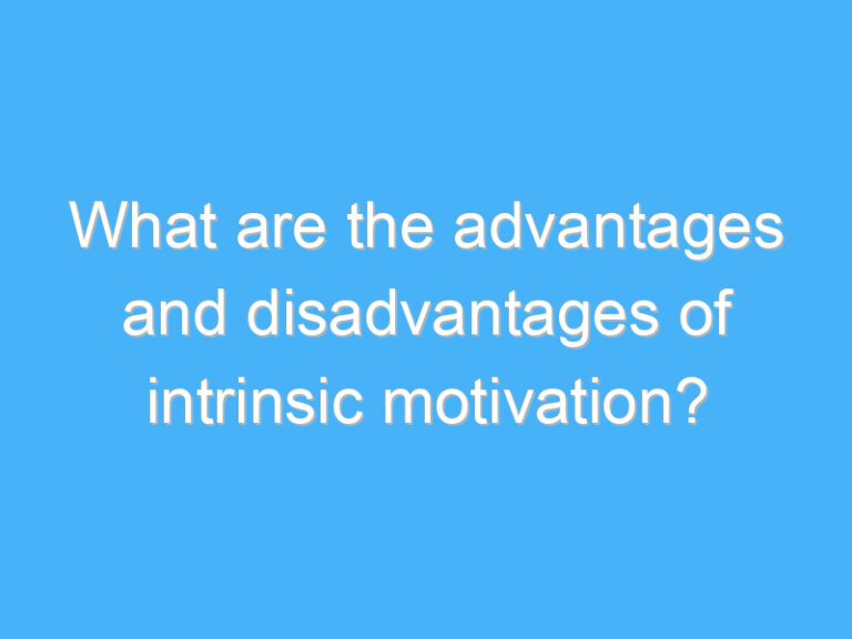 What are the advantages and disadvantages of intrinsic motivation?