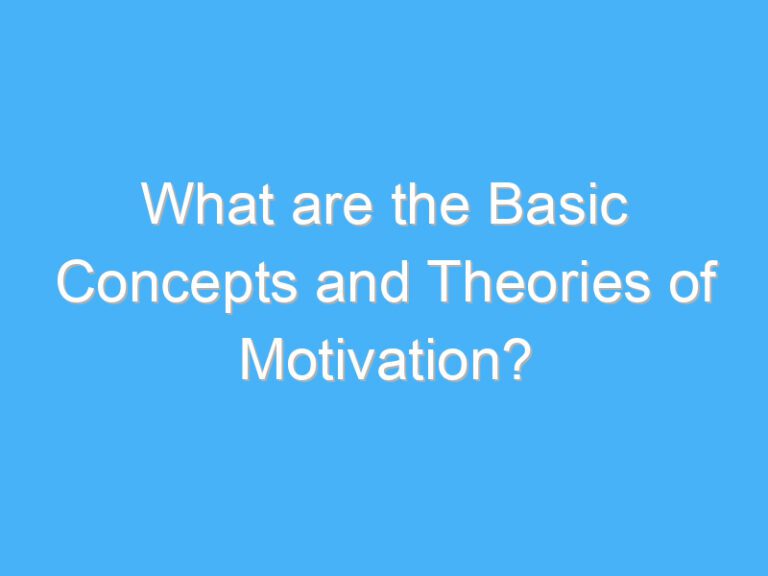 What are the Basic Concepts and Theories of Motivation?