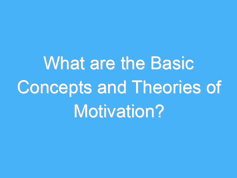 what are the basic concepts and theories of motivation 2815 1