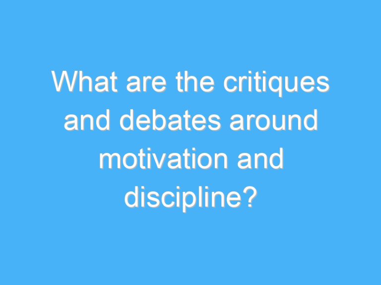 What are the critiques and debates around motivation and discipline?