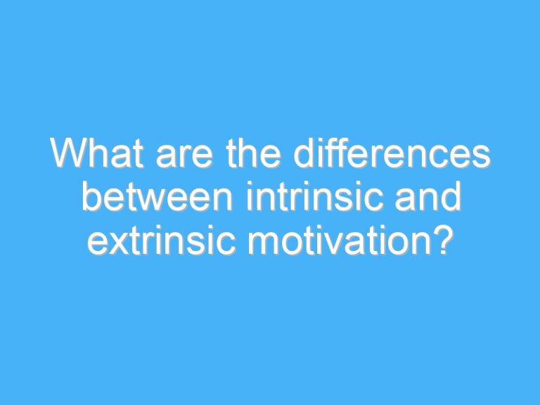What are the differences between intrinsic and extrinsic motivation?