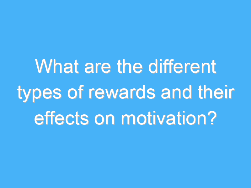what are the different types of rewards and their effects on motivation 3005