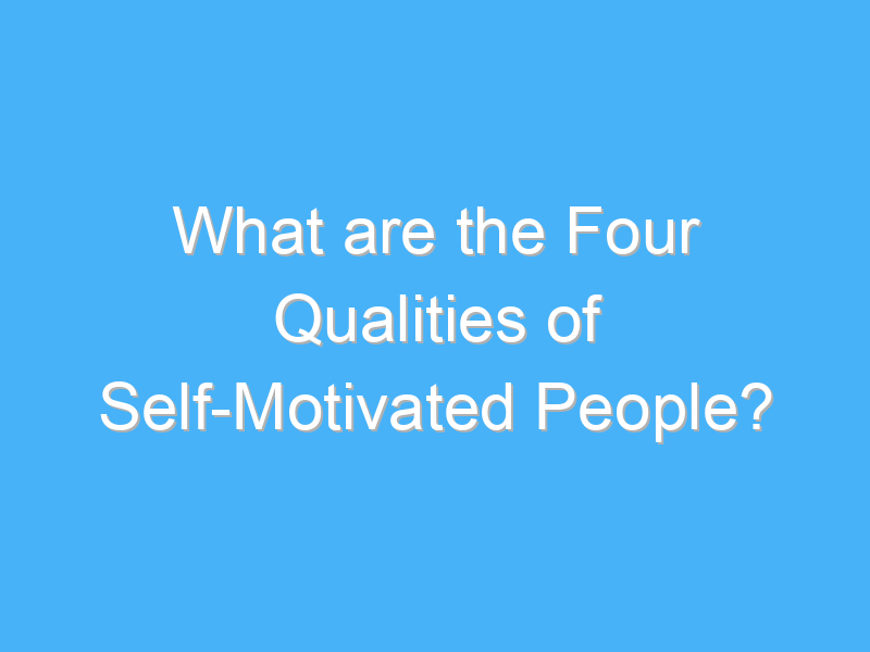 what are the four qualities of self motivated people 373