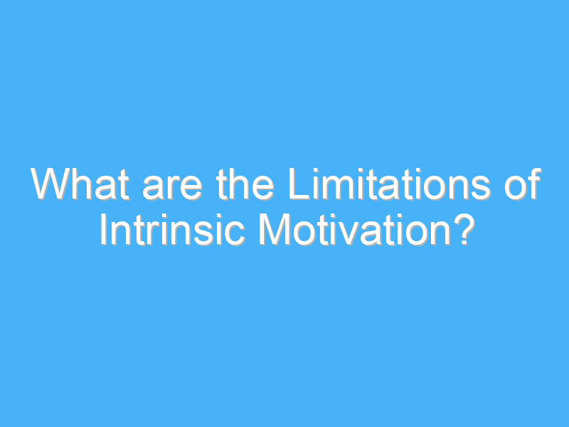 what are the limitations of intrinsic motivation 1888 2