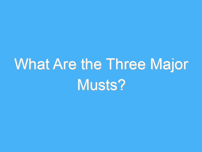 what are the three major musts 123