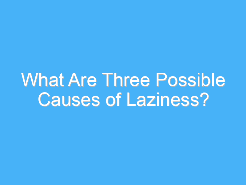 what are three possible causes of laziness 395