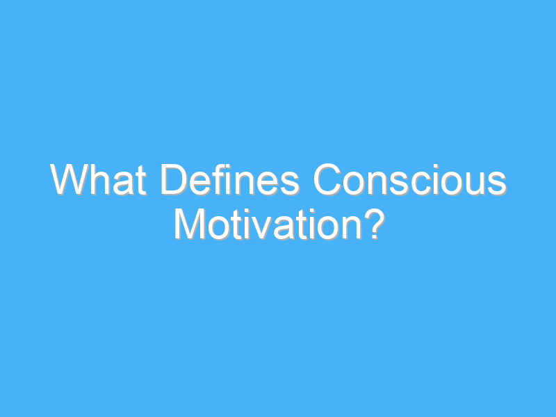 what defines conscious motivation 1717