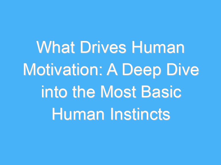 What Drives Human Motivation: A Deep Dive into the Most Basic Human Instincts