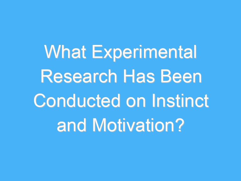 What Experimental Research Has Been Conducted on Instinct and Motivation?