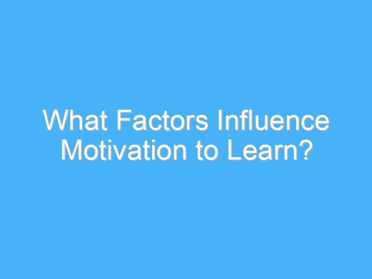 What Factors Influence Motivation to Learn?
