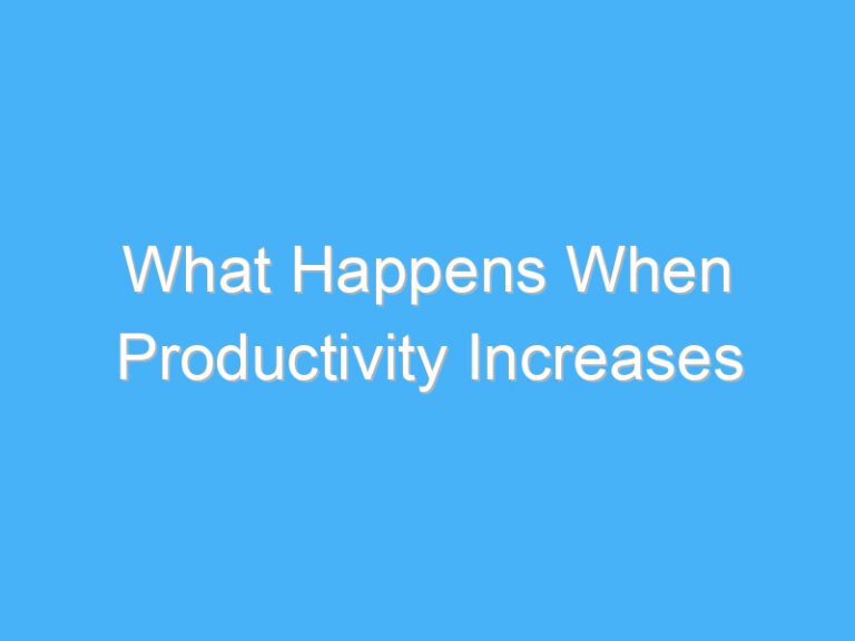 What Happens When Productivity Increases
