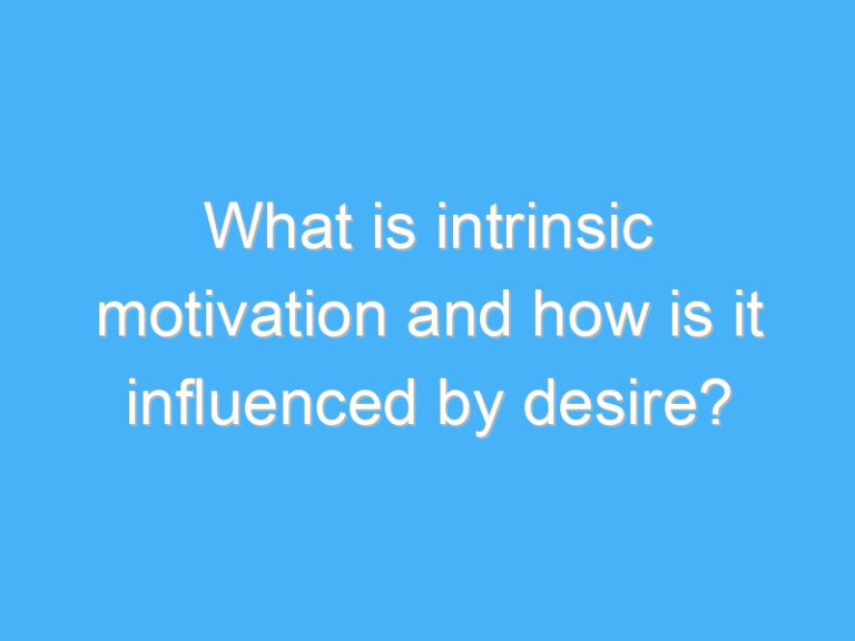 What is intrinsic motivation and how is it influenced by desire?