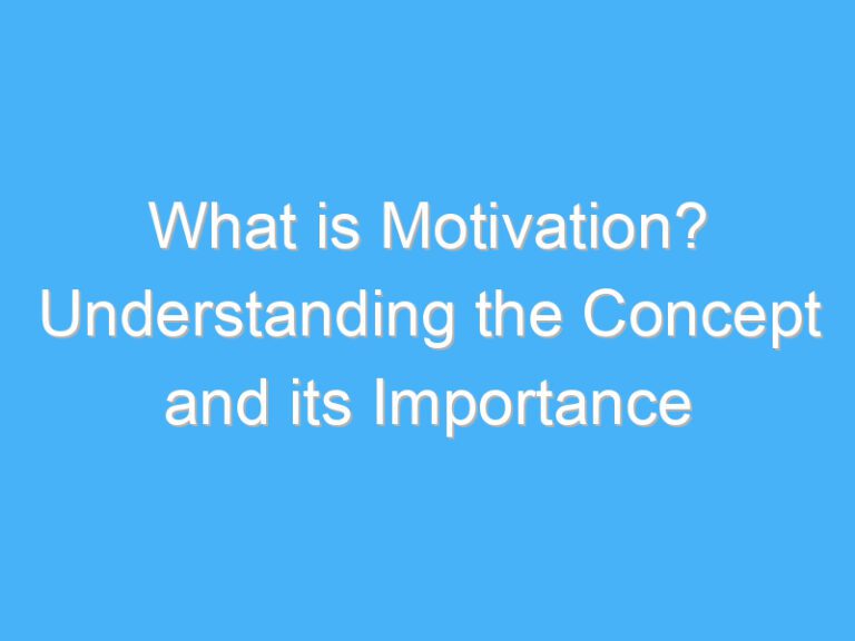 What is Motivation? Understanding the Concept and its Importance