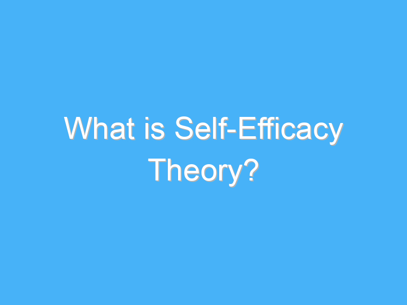 what is self efficacy theory 2341