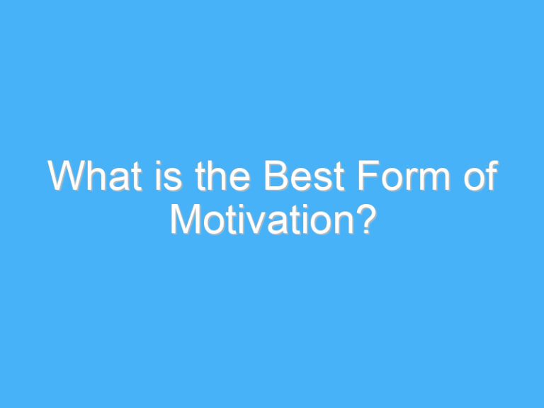 What is the Best Form of Motivation?