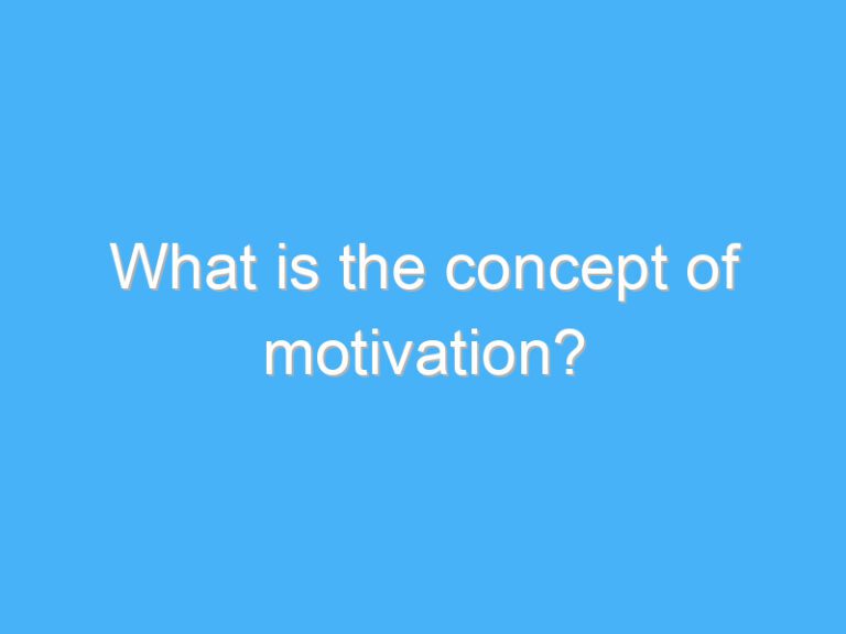 What is the concept of motivation?