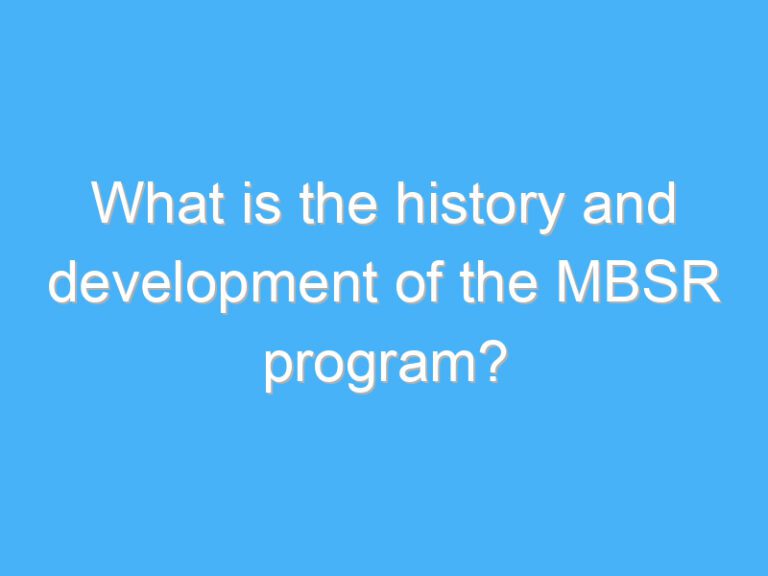 What is the history and development of the MBSR program?