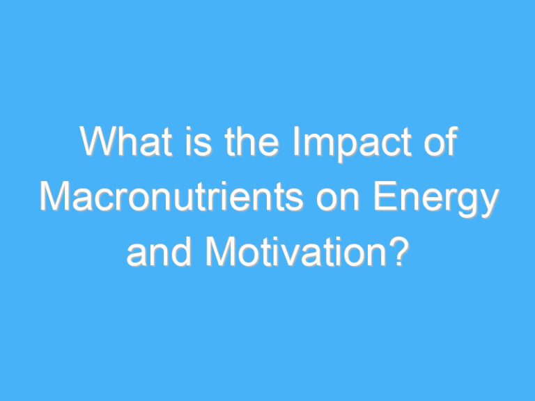 What is the Impact of Macronutrients on Energy and Motivation?