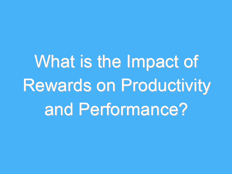 what is the impact of rewards on productivity and performance 1697 1