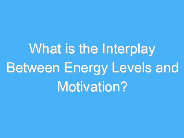 What is the Interplay Between Energy Levels and Motivation?