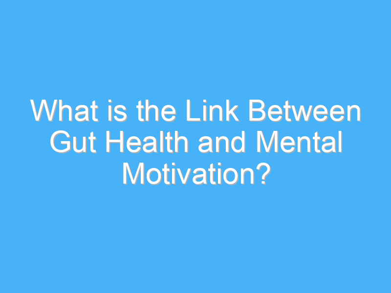 what is the link between gut health and mental motivation 1779 2