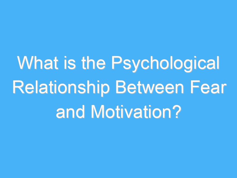 What is the Psychological Relationship Between Fear and Motivation?