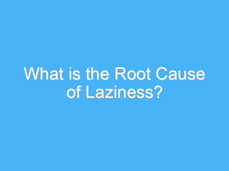 what is the root cause of laziness 340